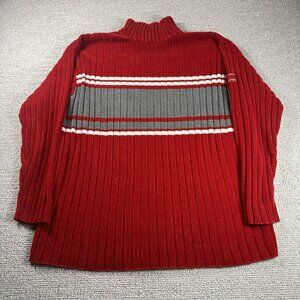 Southpole Chunky Turtle Neck Sweater Red Gray Men’s Size XL